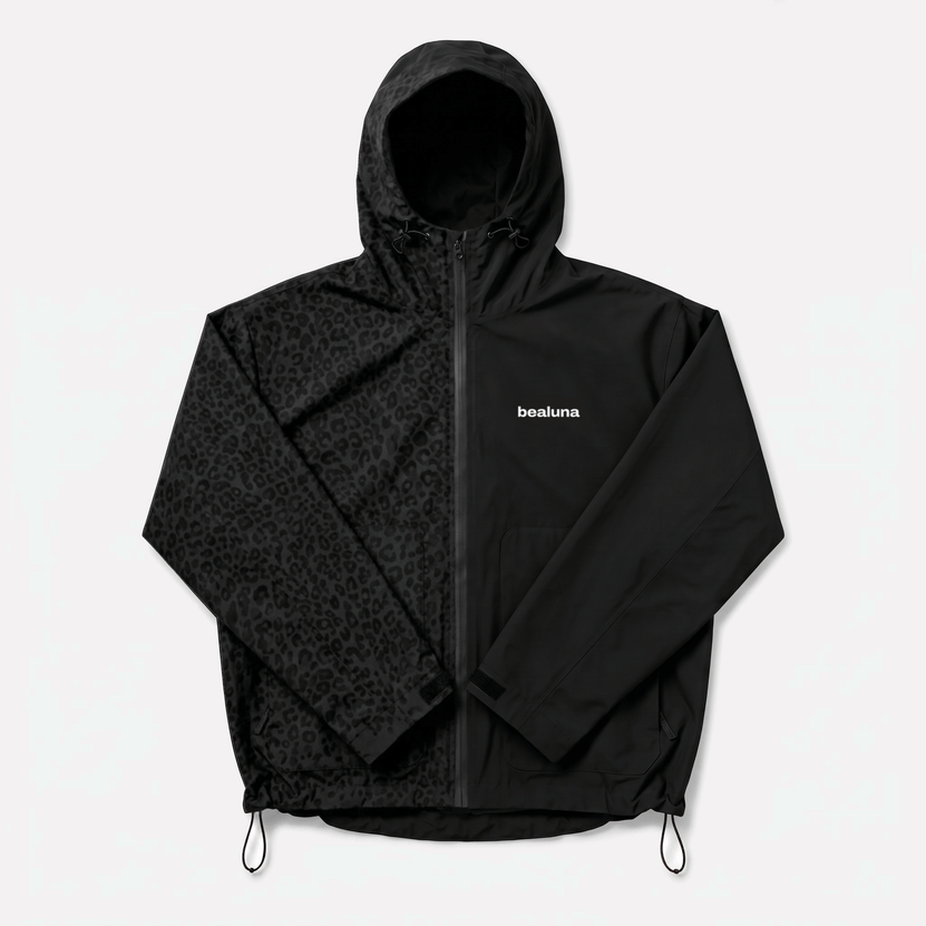 Veste de pluie guépard réactive à l’eau en noir