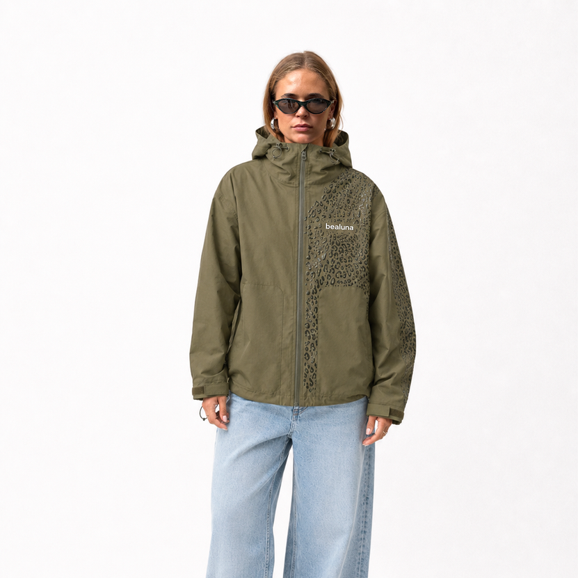Veste de pluie guépard réactive à l'eau - Vert