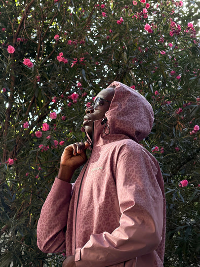 Veste de pluie guépard réactive à l'eau - Rose