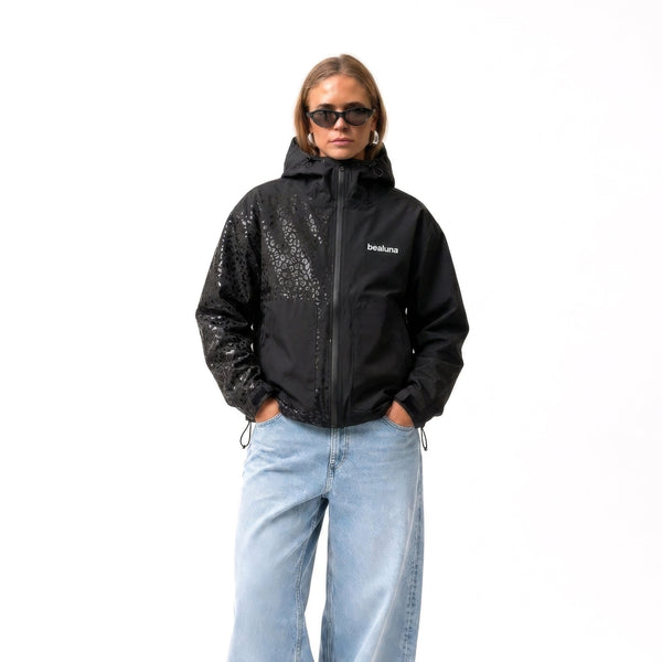 Veste de pluie guépard réactive à l'eau - Noir