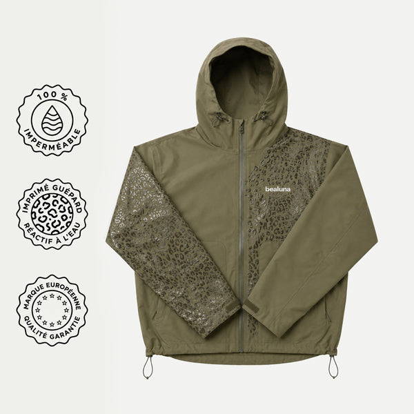 Veste de pluie guépard réactive à l'eau - Vert