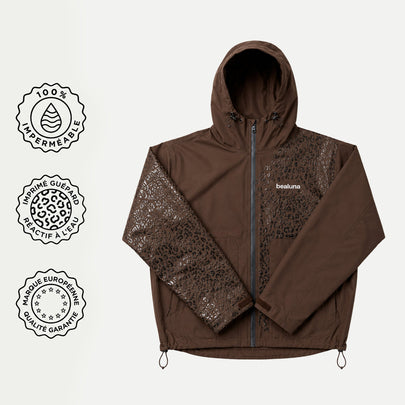 Veste de pluie guépard réactive à l'eau - Marron