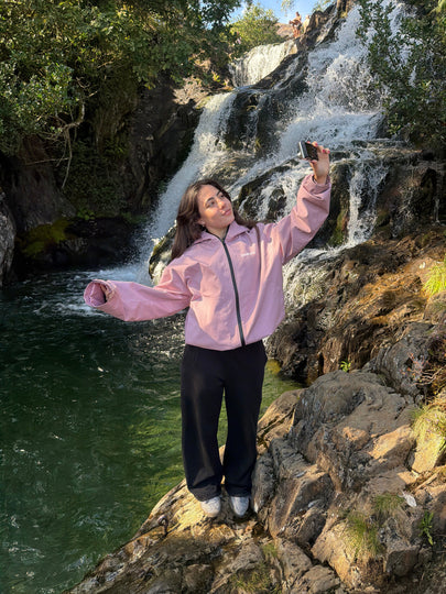Veste de pluie guépard réactive à l'eau - Rose