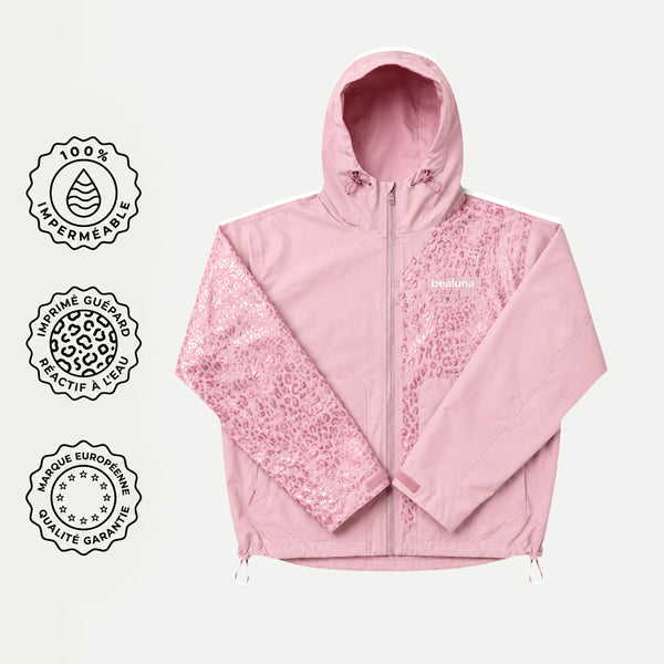 Veste de pluie guépard réactive à l'eau - Rose