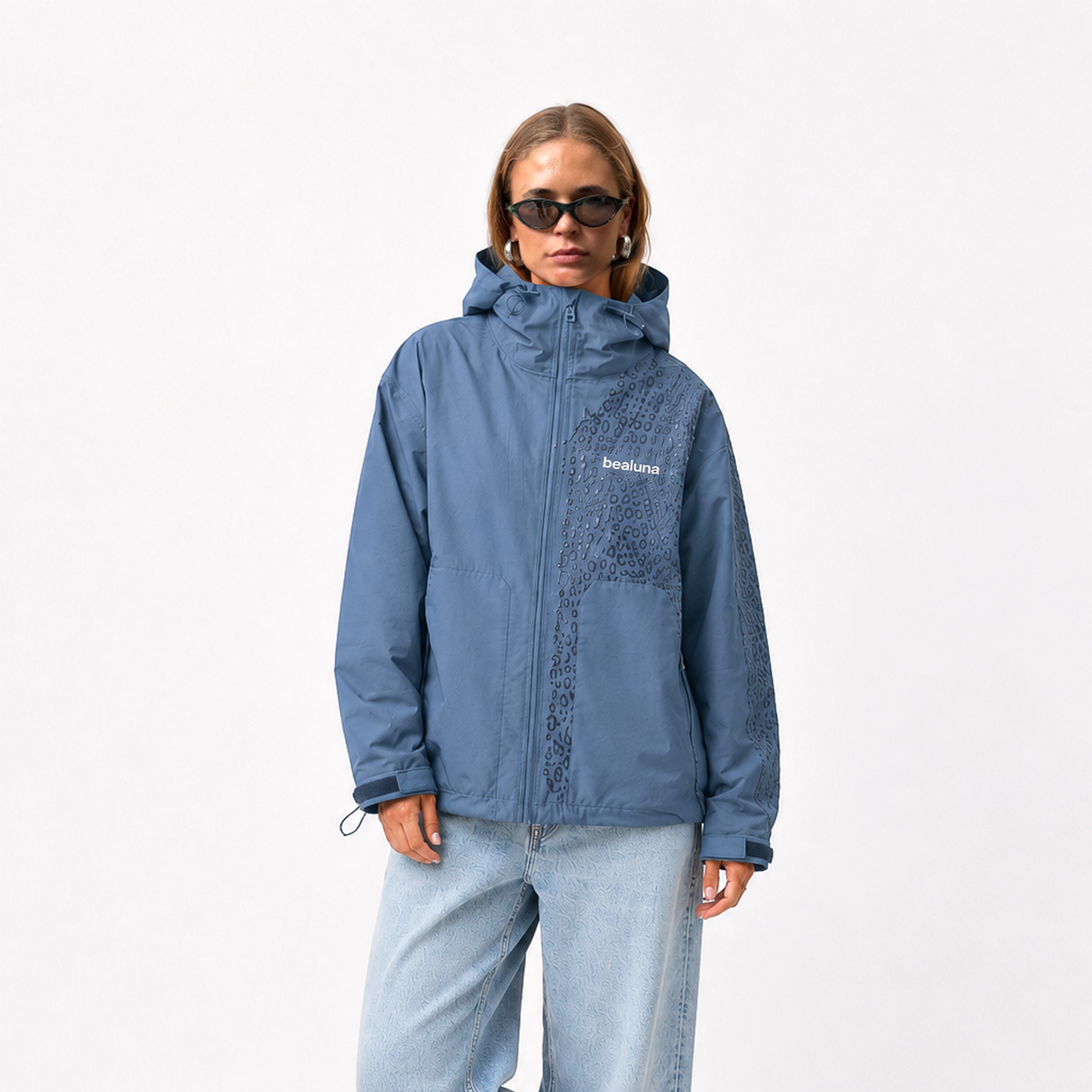 Veste de pluie guépard réactive à l'eau - Bleu
